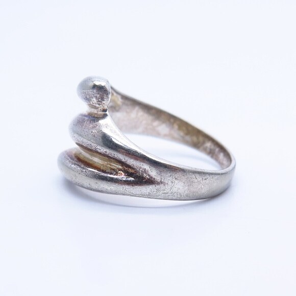 925 Sterling Silver Vintage Ribbed Ring Size 9 1/4 - Picture 4 of 7